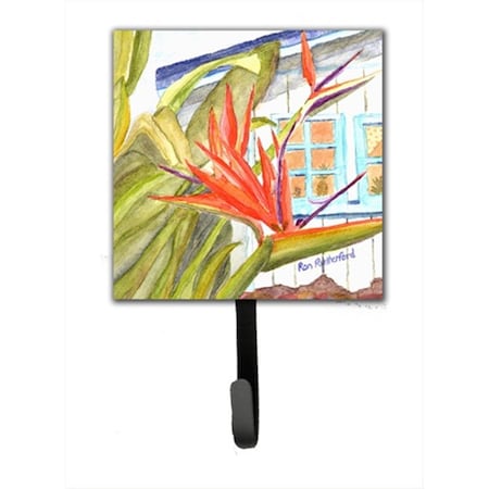 Jensendistributionservices 4.25 x 7 in. Flower Bird of Paradise Leash Or Key Holder MI1655572